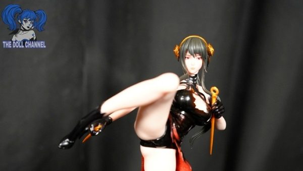 In Stock Hard Black Karate Lady Statue