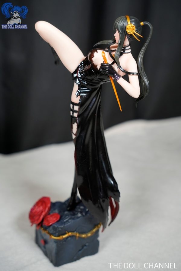 In Stock Hard Black Karate Lady Statue - Image 12