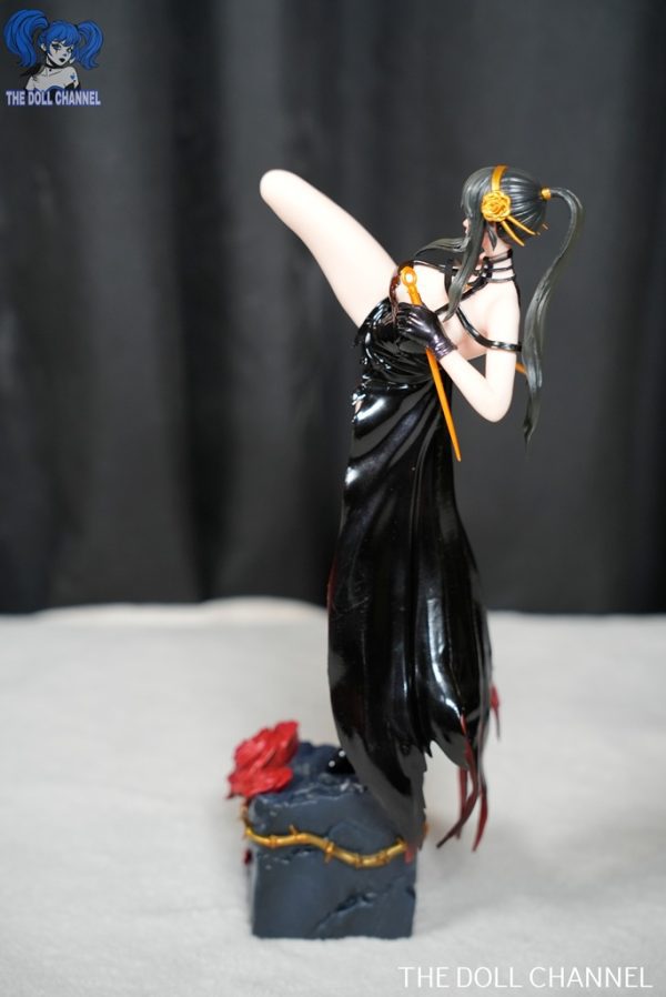 In Stock Hard Black Karate Lady Statue - Image 11
