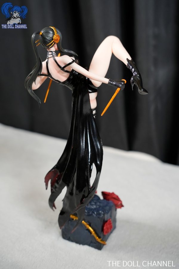 In Stock Hard Black Karate Lady Statue - Image 9